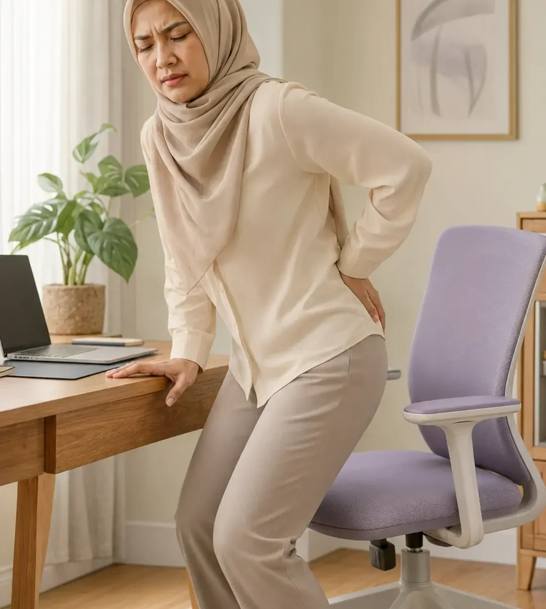 Perempuan berhijab merasa tidak nyaman saat akan duduk